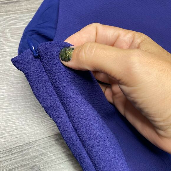 MADEWELL NWT 12 Women's Navy Fit & Flare Side Zip Halter Crepe Dress MSRP $148 - Picture 7 of 7